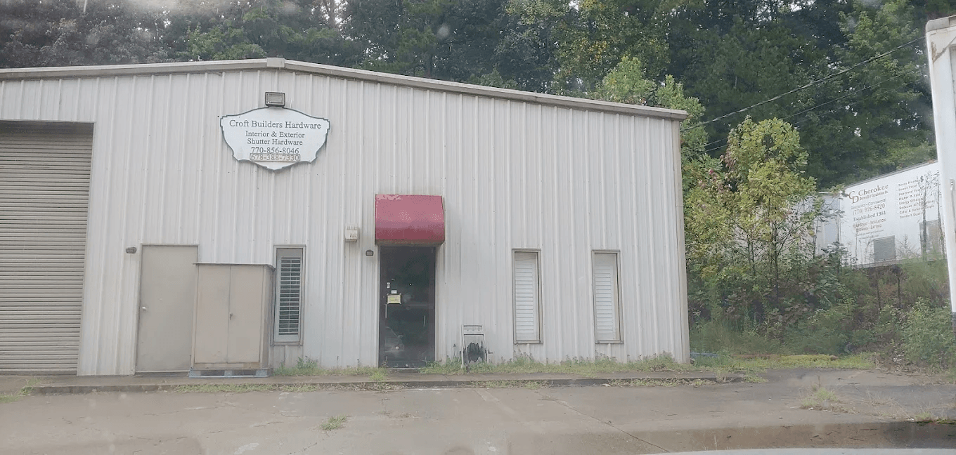 Croft Builders Hardware storefront at 515 Industrial Drive in Woodstock, Georgia